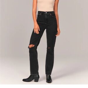 A&F ultra high rise 90s straight Distressed Women's Jeans size 25